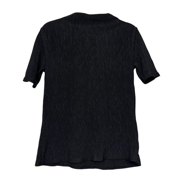 Halogen Mock Neck Black Ribbed Womens Stretch Top Size Medium - Picture 4 of 4